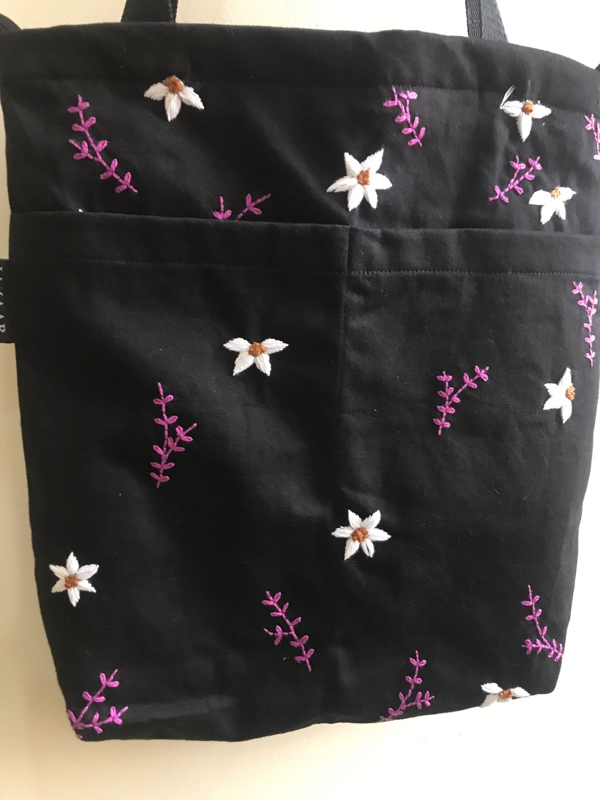 Hand embroidered tote bag