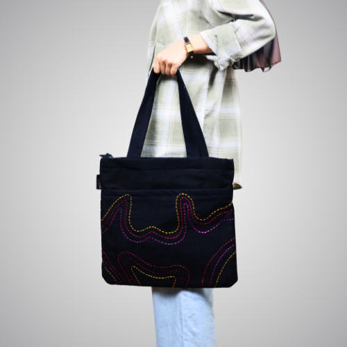 Doodle Woodle  ( Hand embroidered bag   )