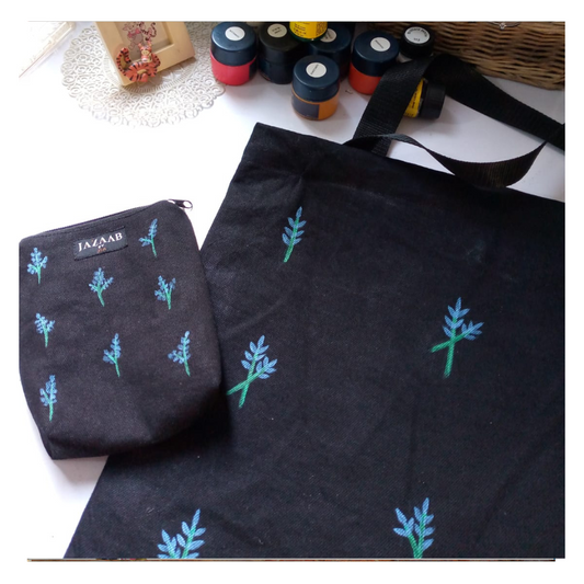 Lilies hand painted with pouch
