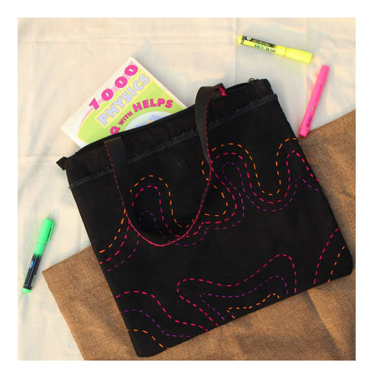 DOODLE WOODLE ( HAND EMBROIDERED BAG )