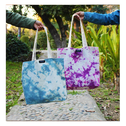 Crumble tote Hand dyed ( Zipper tote )