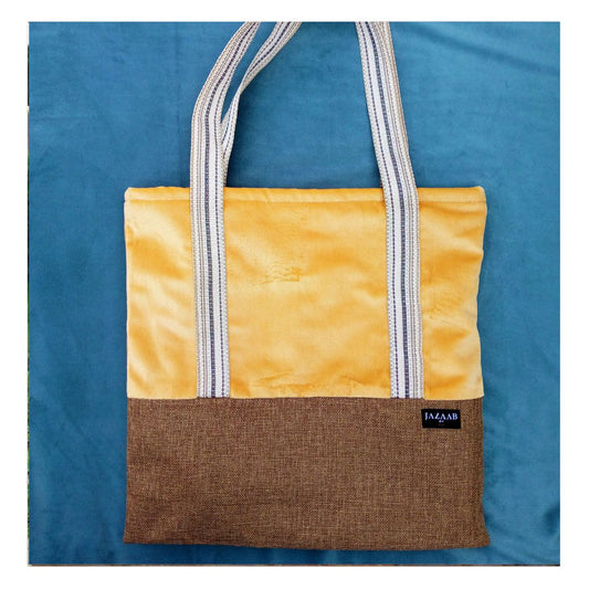 Zipper Velvet tote with features