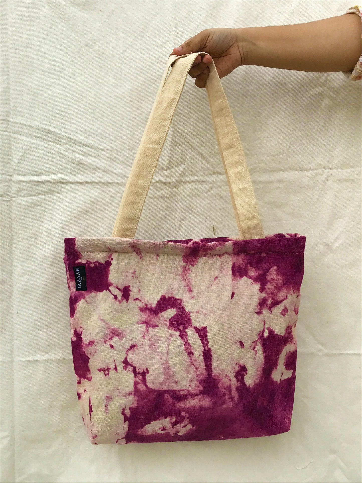 Crumble tote Hand dyed ( Zipper tote )