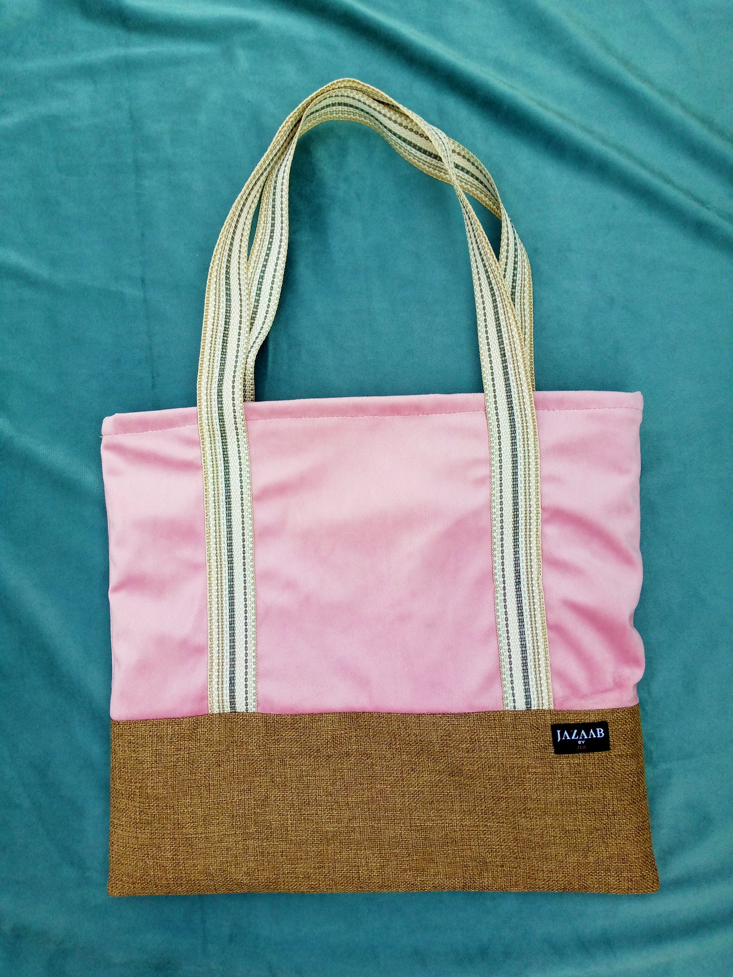 Zipper Velvet tote with features