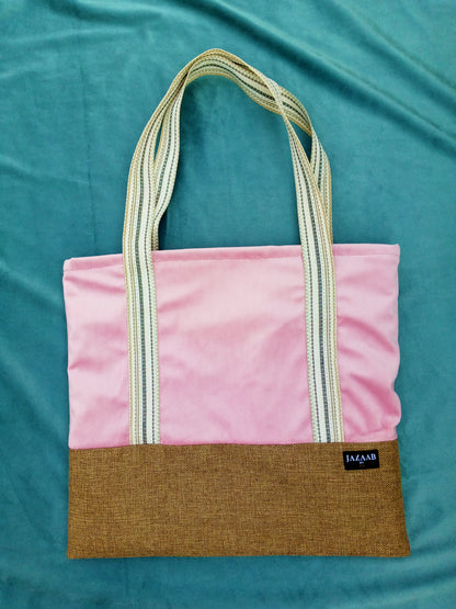 Zipper Velvet tote with features