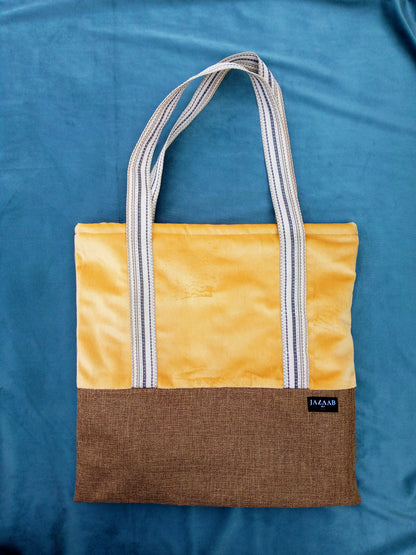 Zipper Velvet tote with features