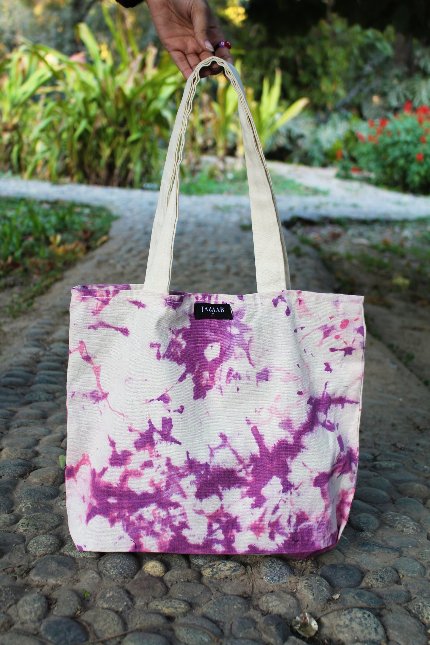 Crumble tote Hand dyed ( Zipper tote )