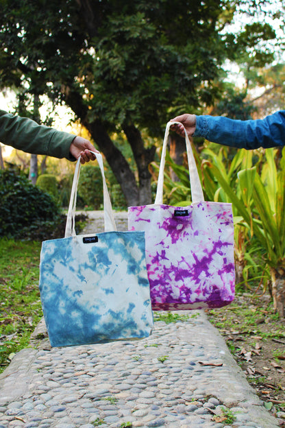 Crumble tote Hand dyed ( Zipper tote )