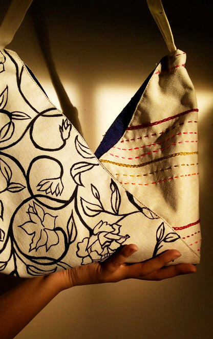 Origami Bag ( hand embroidered )