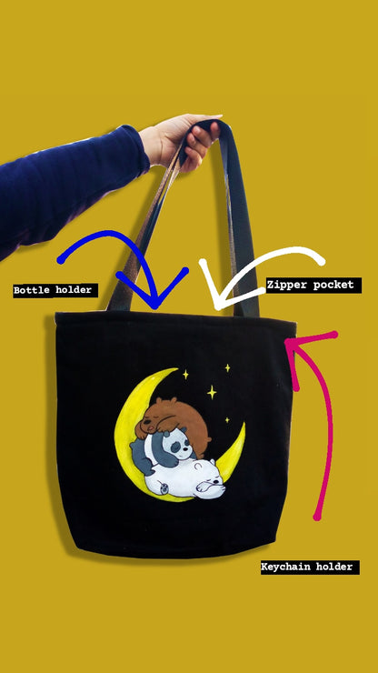 We bare bears ( hand painted bag )