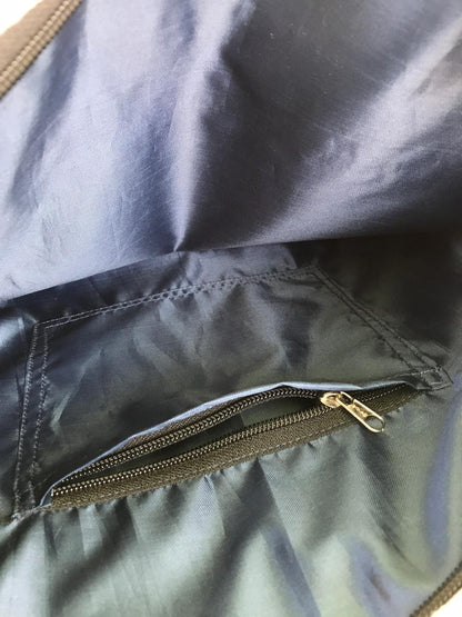 Medium-Sized Denim Crossbody Bag with Zipper Pockets